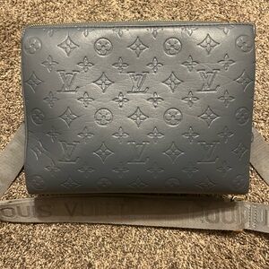Louis Vuitton Monogram Embossed Crossbody Bag - Gray